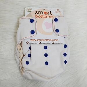 SMART BOTTOMS OS white all in one cloth diaper